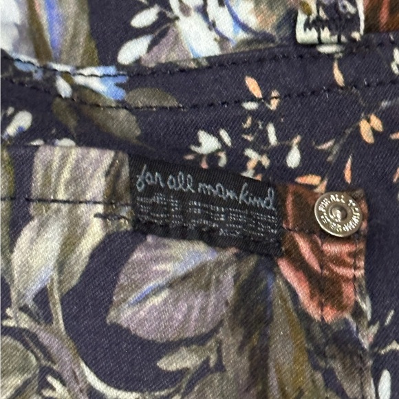 💥LAST DAY💥 7 For All Mankind Women's Navy & Floral Print Pants Size 24 - Picture 7 of 11